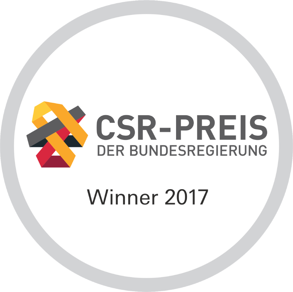 Vincitore del CSR Award<br>del governo federale tedesco, 2017