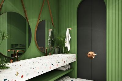 terrazzo koupelna zelená